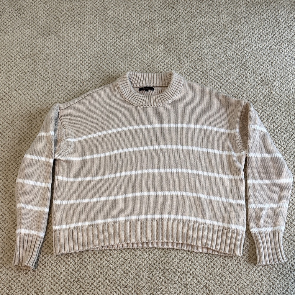 Striped Beige Sweater Quince XS